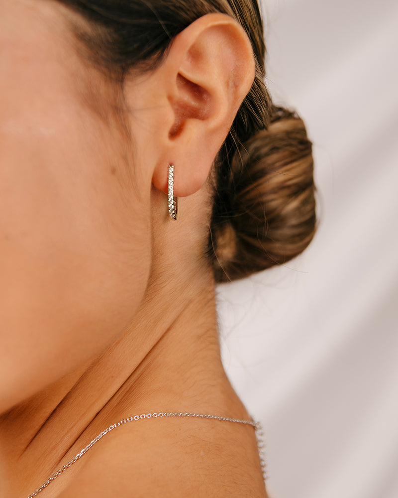 Pendientes BRILLIANT CUT en plata de ley y circonitas Excellence star cut.