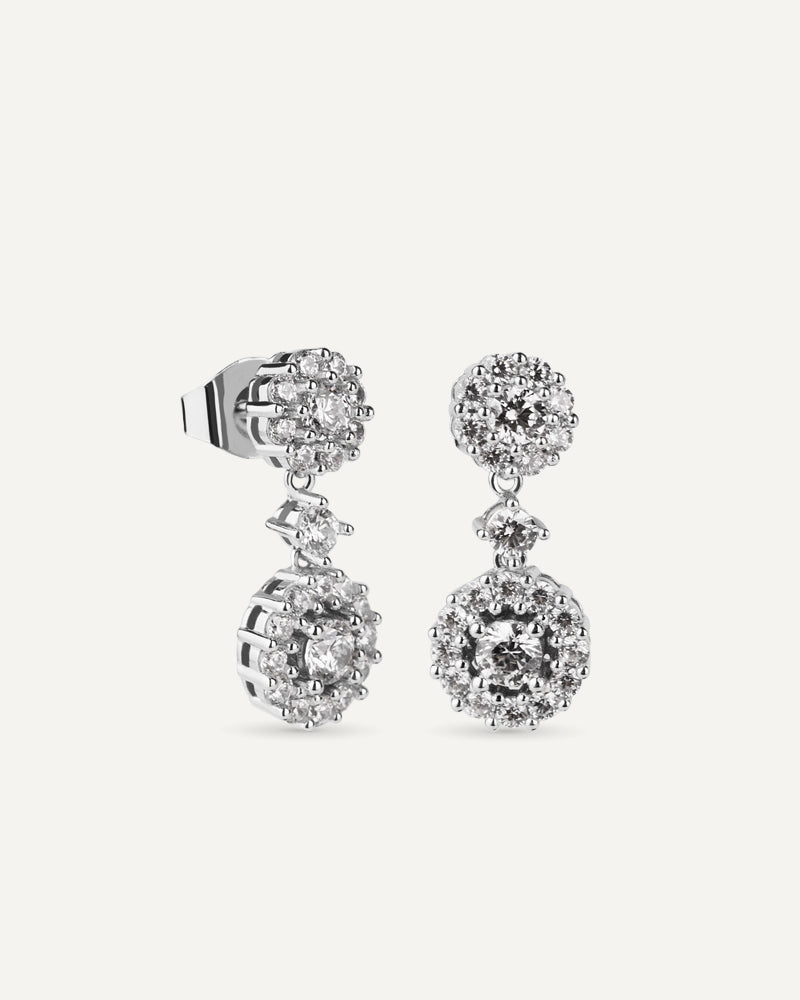 Pendientes BRILLIANT CUT en plata de ley y circonitas Excellence star cut