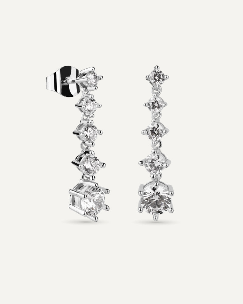 Pendientes BRILLIANT CUT en plata de ley y circonitas Excellence star cut.