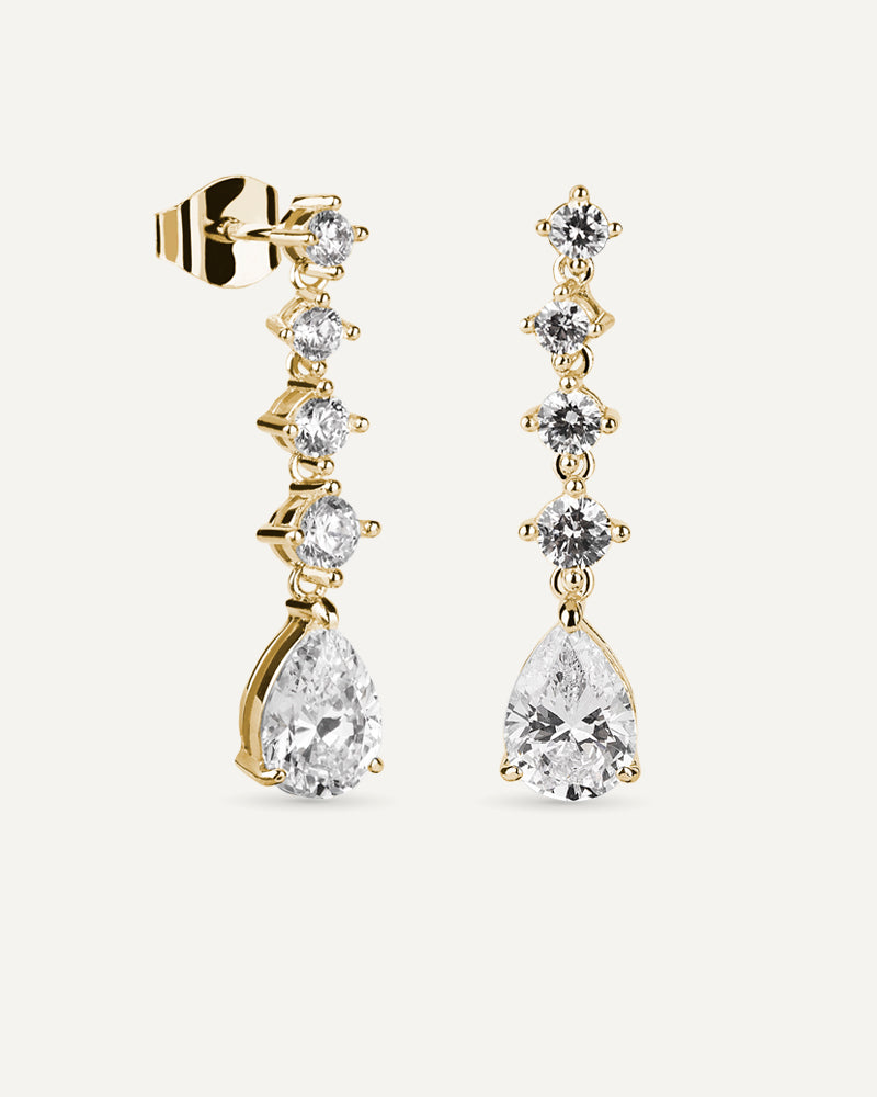 Pendientes BRILLIANT CUT en plata de ley y circonitas Excellence star cut.