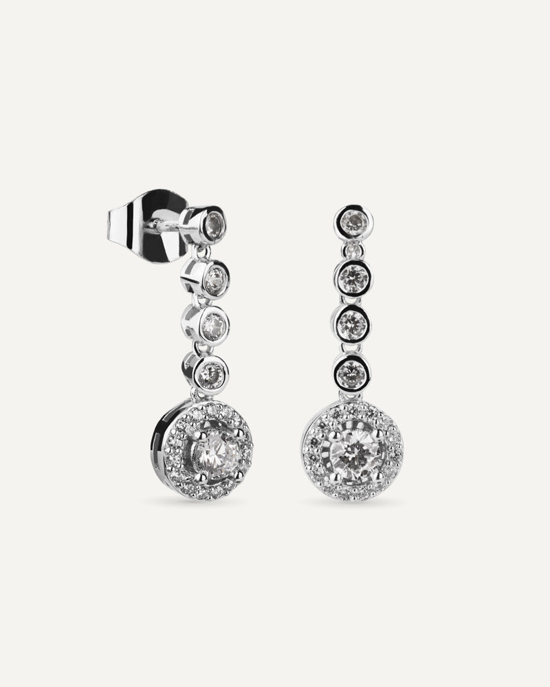 Pendientes BRILLIANT CUT en plata de ley y circonitas Excellence star cut.