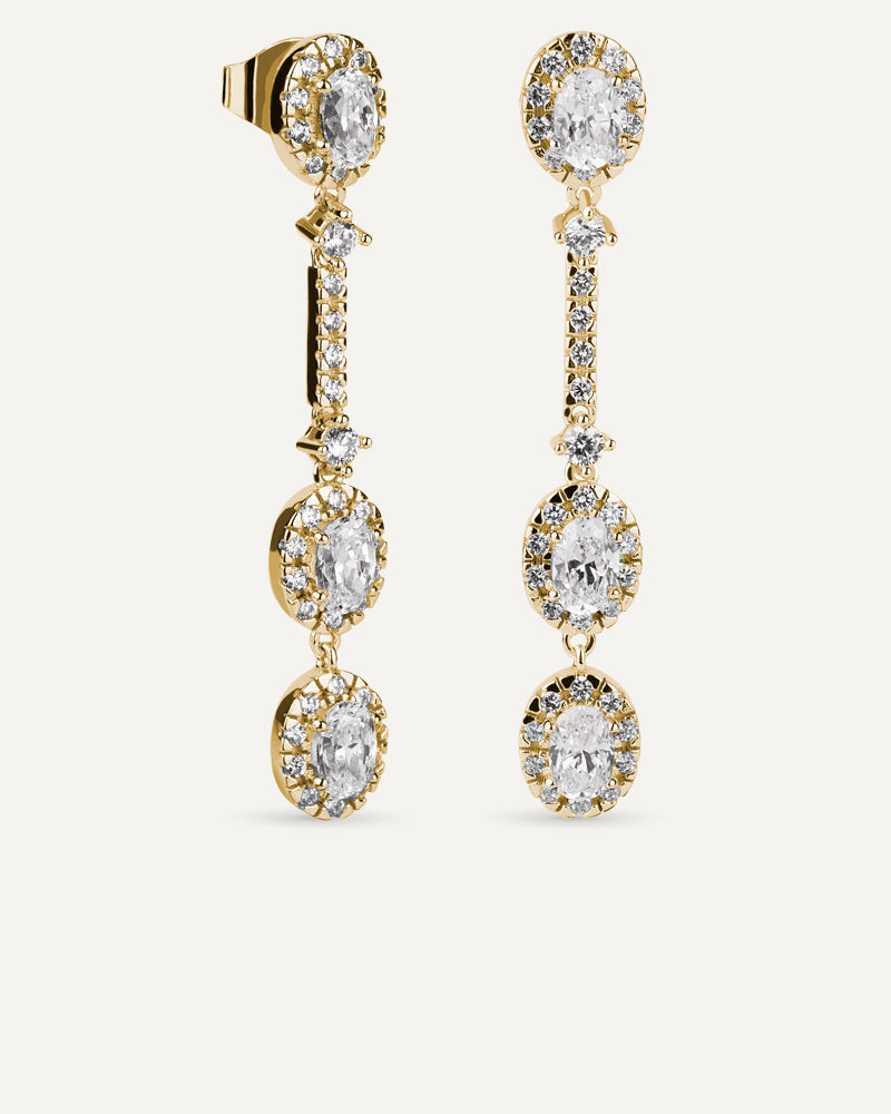 Pendientes BRILLIANT CUT en plata de ley y circonitas Excellence star cut.