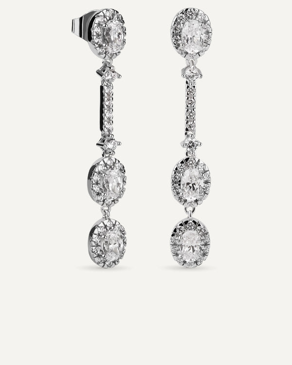 Pendientes BRILLIANT CUT en plata de ley y circonitas Excellence star cut.