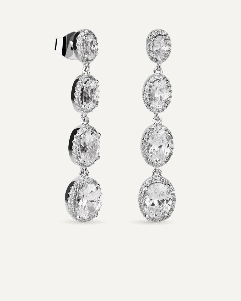 Pendientes BRILLIANT CUT en plata de ley y circonitas Excellence star cut.