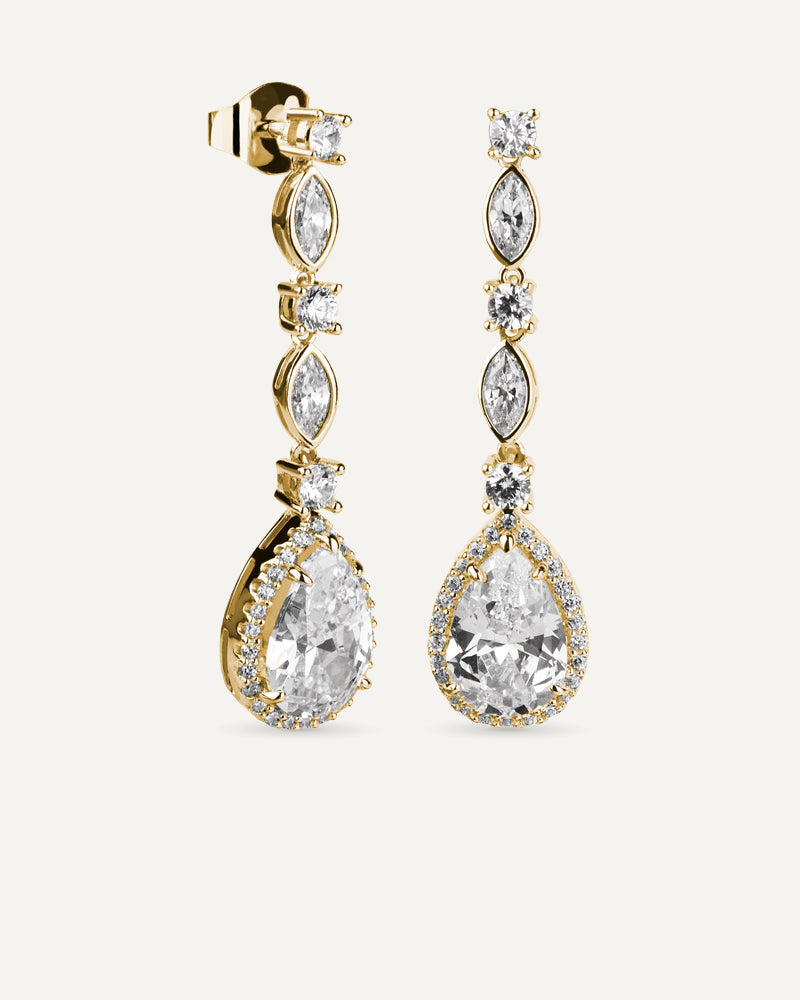 Pendientes BRILLIANT CUT en plata de ley y circonitas Excellence star cut.