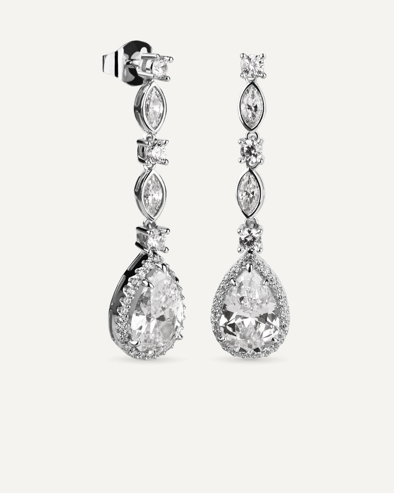 Pendientes BRILLIANT CUT en plata de ley y circonitas Excellence star cut.