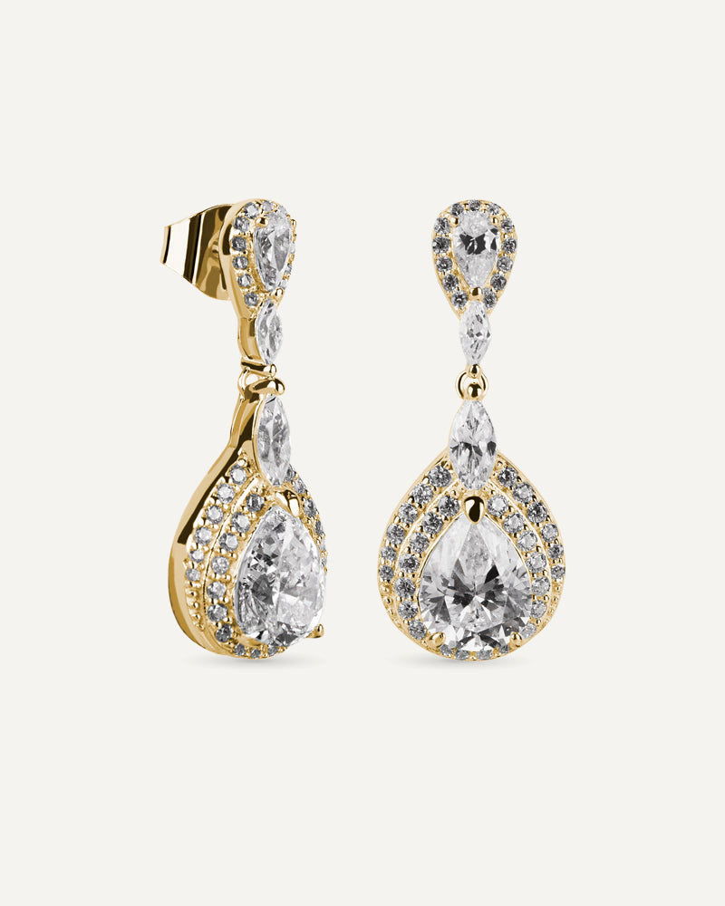 Pendientes BRILLIANT CUT en plata de ley y circonitas Excellence star cut.