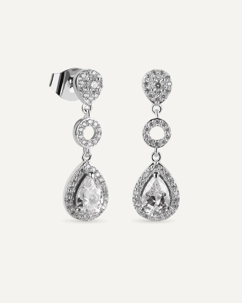 Pendientes BRILLIANT CUT en plata de ley y circonitas Excellence star cut.