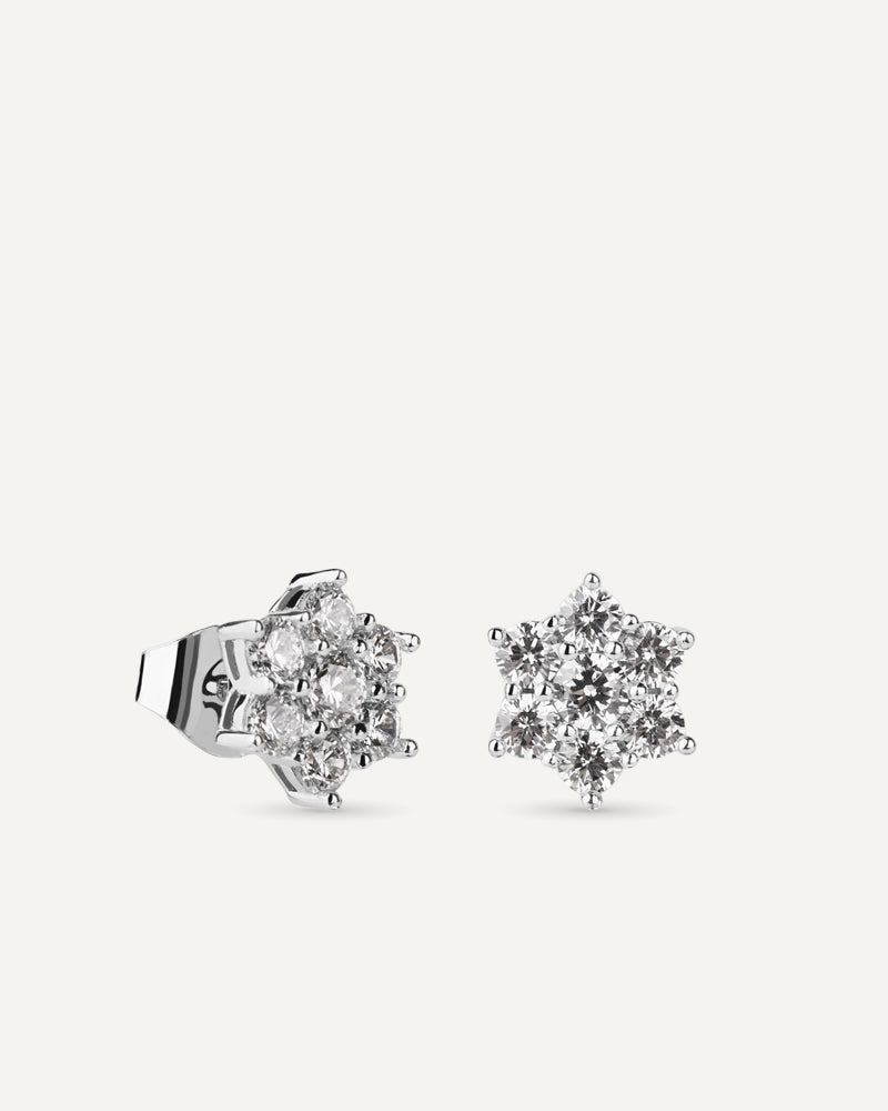 Pendientes BRILLIANT CUT en plata de ley y circonitas Excellence star cut