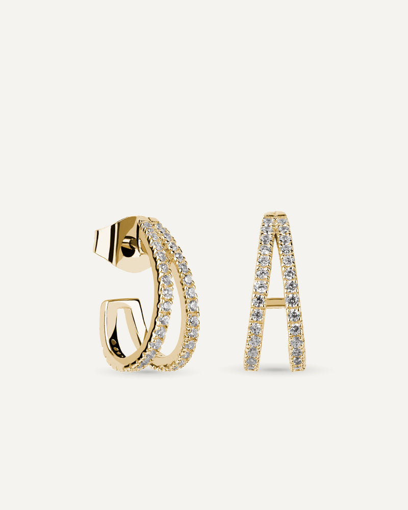 Pendientes BRILLIANT CUT en plata de ley y circonitas Excellence star cut.