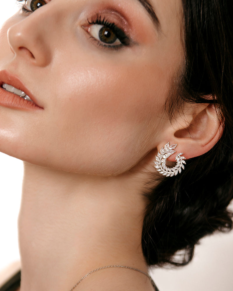 Pendientes BRILLIANT CUT en plata de ley y circonitas Excellence star cut.