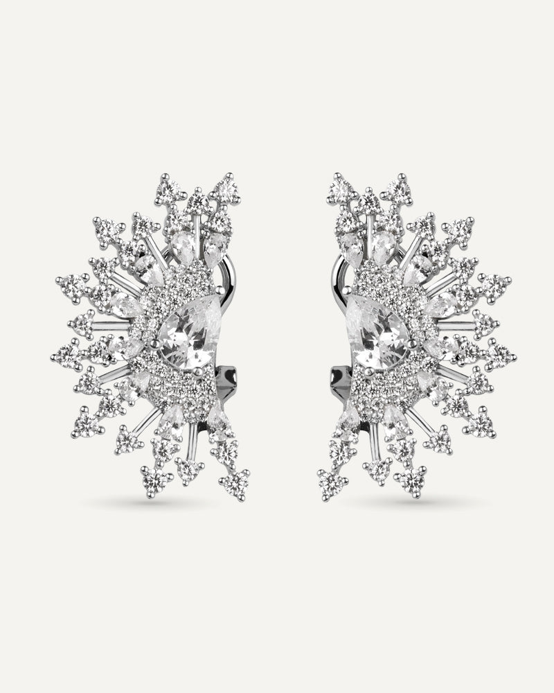 Pendientes BRILLIANT CUT en plata de ley y circonitas Excellence star cut.