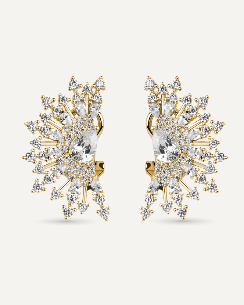 Pendientes BRILLIANT CUT en plata de ley y circonitas Excellence star cut.