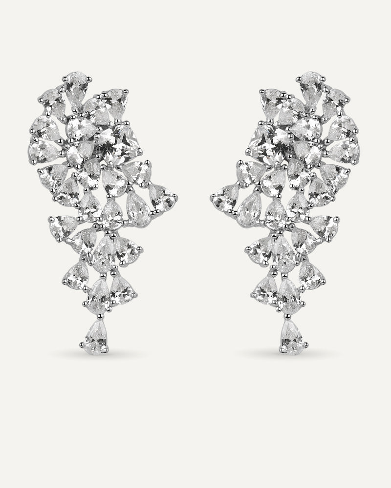 Pendientes BRILLIANT CUT en plata de ley y circonitas Excellence star cut.