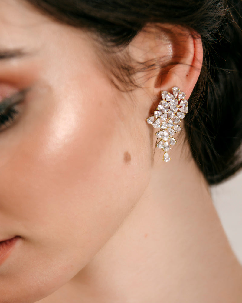 Pendientes BRILLIANT CUT en plata de ley y circonitas Excellence star cut.