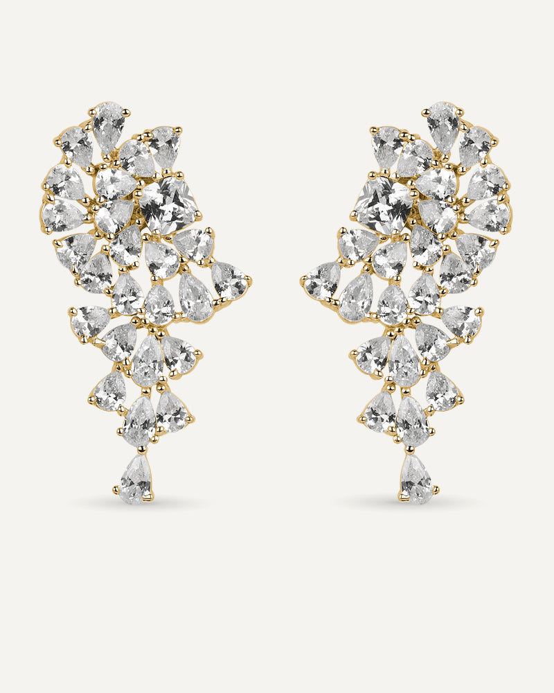 Pendientes BRILLIANT CUT en plata de ley y circonitas Excellence star cut.