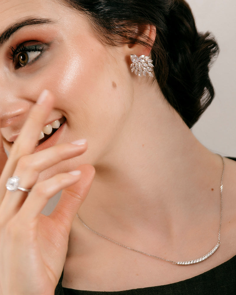 Pendientes BRILLIANT CUT en plata de ley y circonitas Excellence star cut.