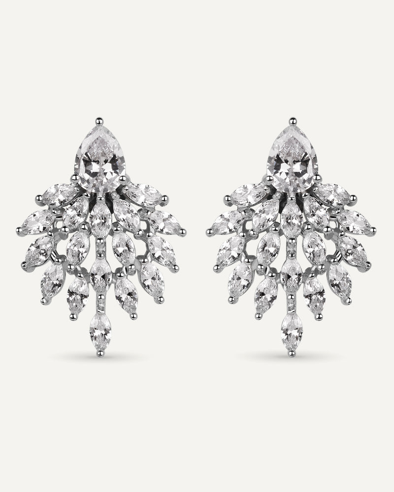 Pendientes BRILLIANT CUT en plata de ley y circonitas Excellence star cut.