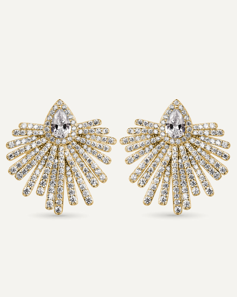 Pendientes BRILLIANT CUT en plata de ley y circonitas Excellence star cut.