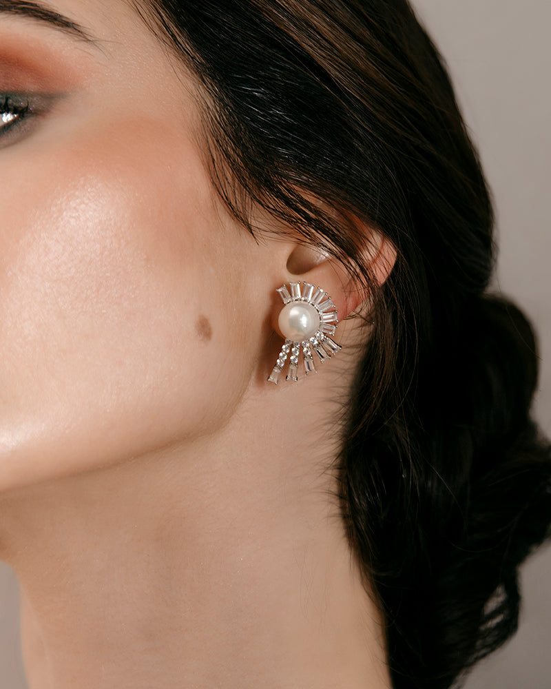 Pendientes BRILLIANT CUT en plata de ley y circonitas Excellence star cut.