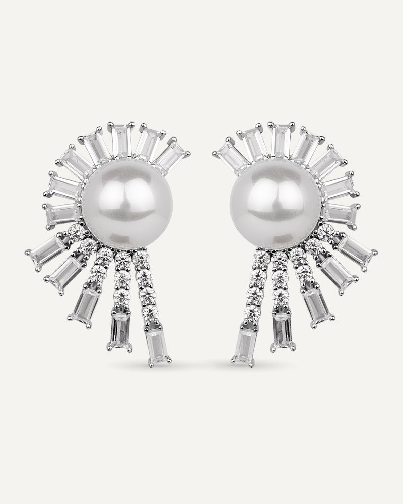 Pendientes BRILLIANT CUT en plata de ley y circonitas Excellence star cut.