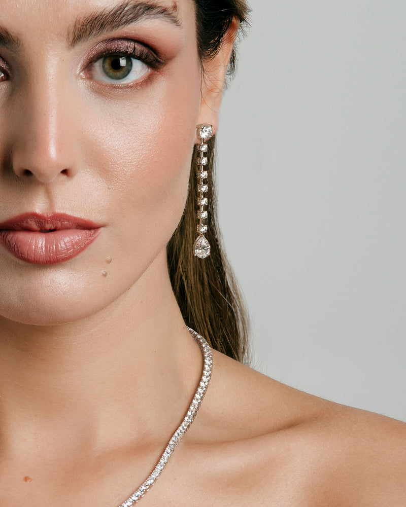 Pendientes BRILLIANT CUT en plata de ley y circonitas Excellence star cut.