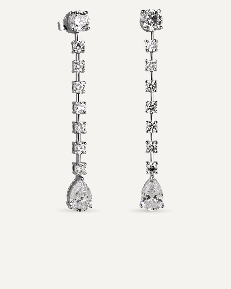 Pendientes BRILLIANT CUT en plata de ley y circonitas Excellence star cut.