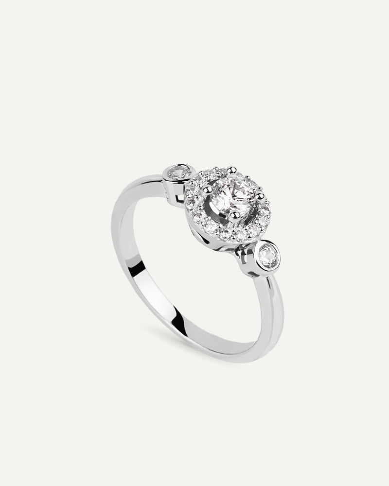 Anillo BRILLIANT CUT en plata de ley y circonitas Excellence star cut.