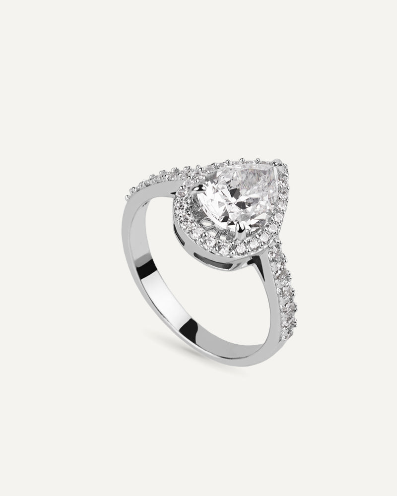 Anillo BRILLIANT CUT en plata de ley y circonitas Excellence star cut.