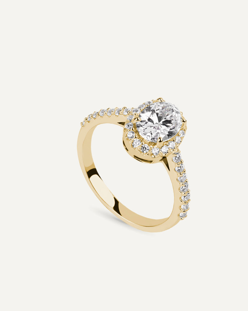 Anillo BRILLIANT CUT en plata de ley y circonitas Excellence star cut.