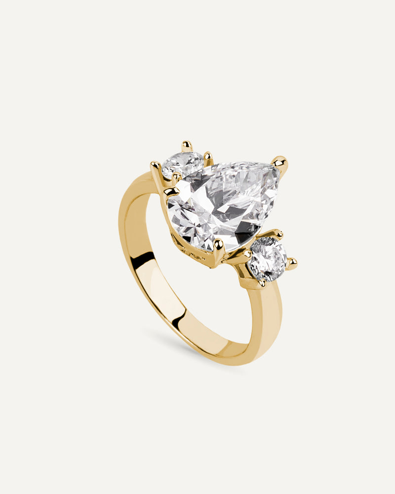 Anillo BRILLIANT CUT en plata de ley y circonitas Excellence star cut.