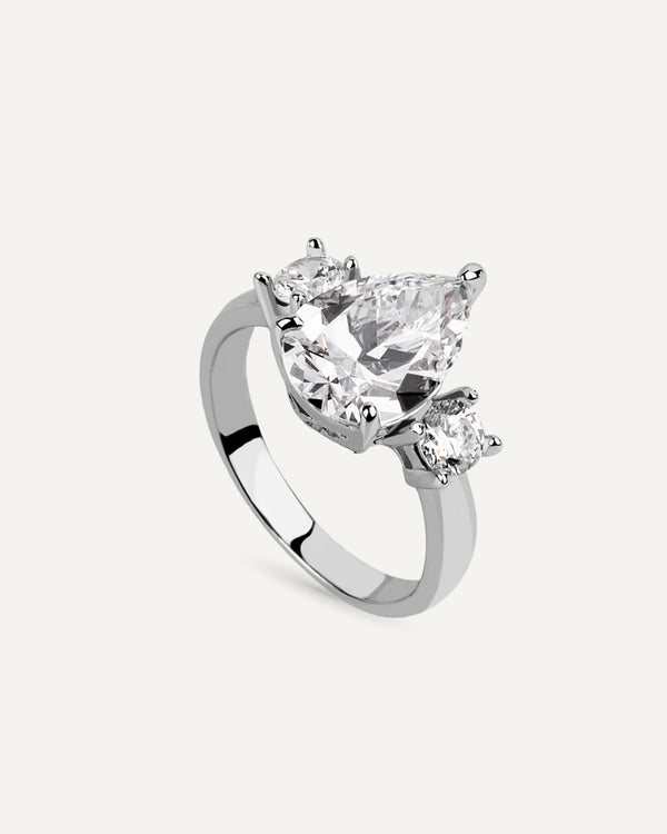 Anillo BRILLIANT CUT en plata de ley y circonitas Excellence star cut.
