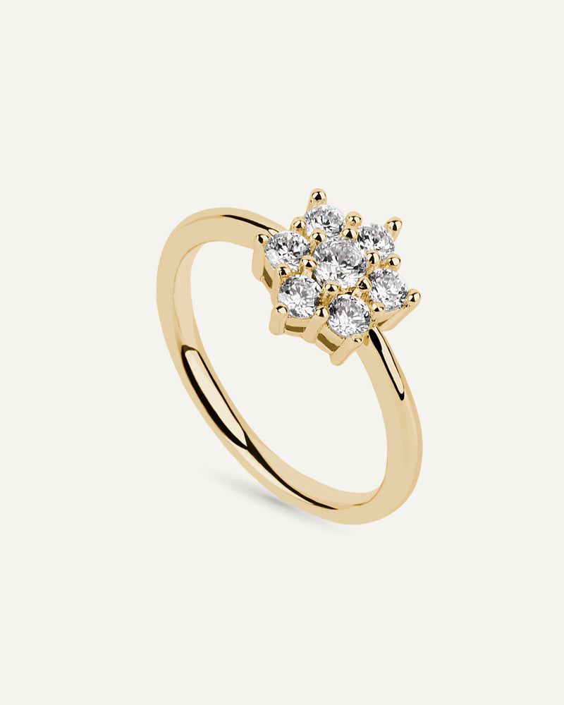Anillo BRILLIANT CUT en plata de ley y circonitas Excellence star cut.