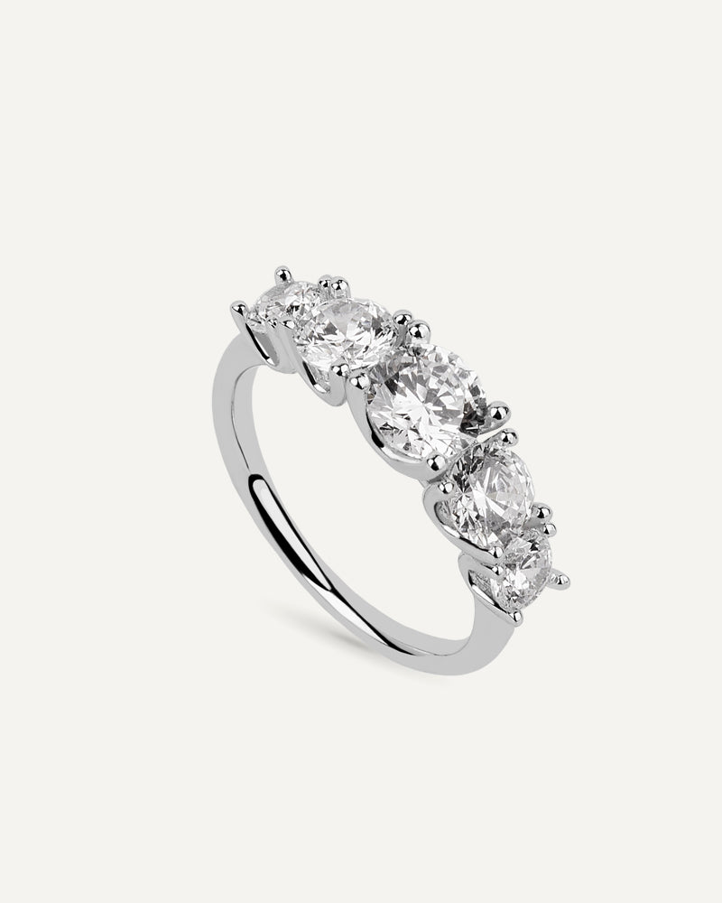 Anillo BRILLIANT CUT en plata de ley y circonitas Excellence star cut.
