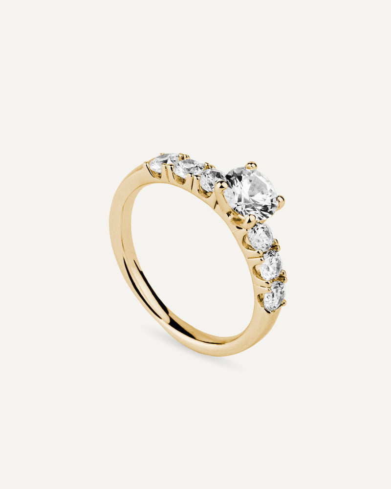 Solitario con circonitas excellence star cut