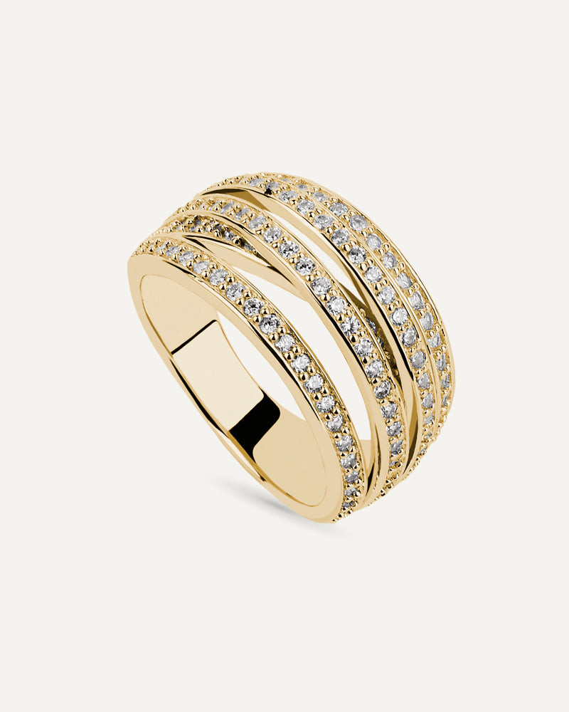 Anillo BRILLIANT CUT en plata de ley y circonitas Excellence star cut