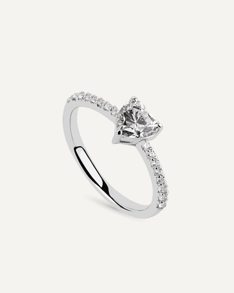 Anillo BRILLIANT CUT en plata de ley y circonitas Excellence star cut