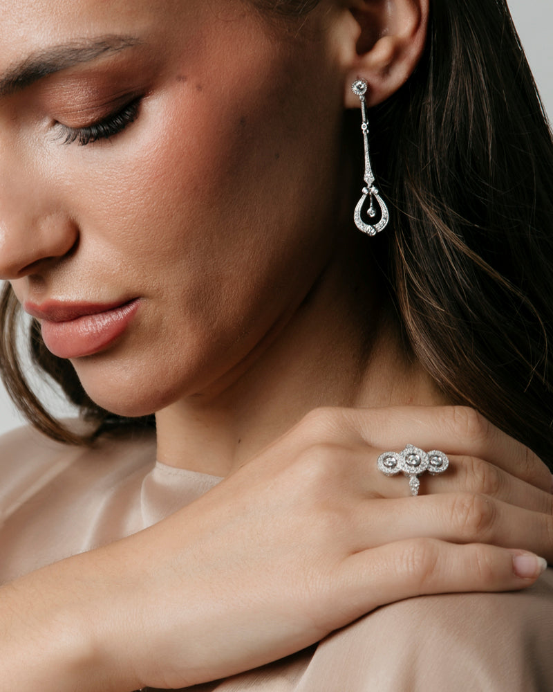 Anillo BRILLIANT CUT en plata de ley con circonitas Excellence star cut