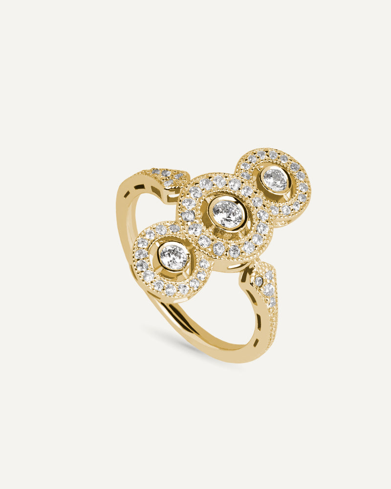 Anillo BRILLIANT CUT en plata de ley con circonitas Excellence star cut