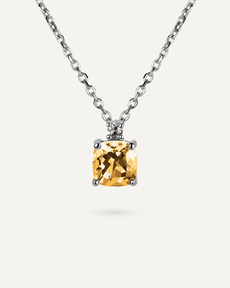 COLLAR CUARZO CITRINO Y TOPACIO BLANCO