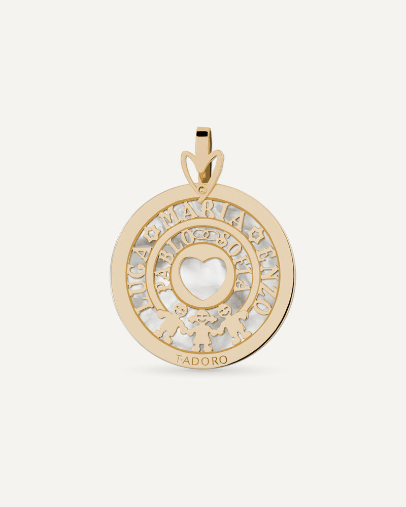 COLGANTE PERSONALIZADO DE 25MM EN ORO Y NÁCAR