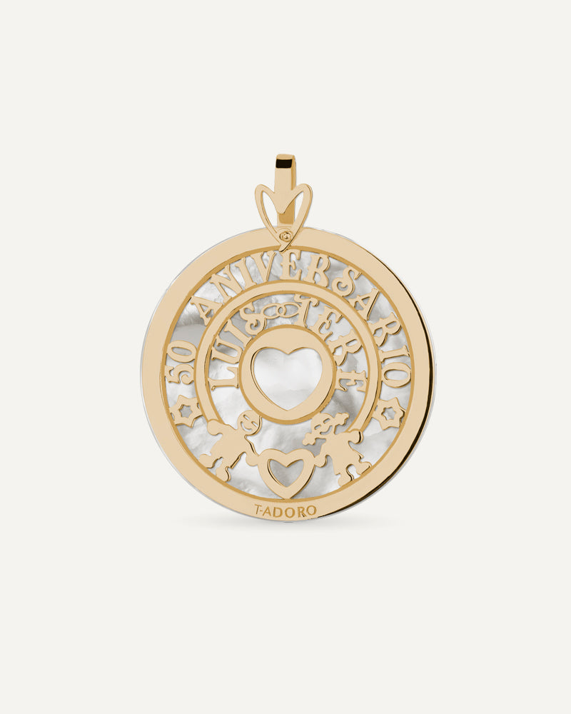COLGANTE PERSONALIZADO DE 30MM EN ORO Y NÁCAR