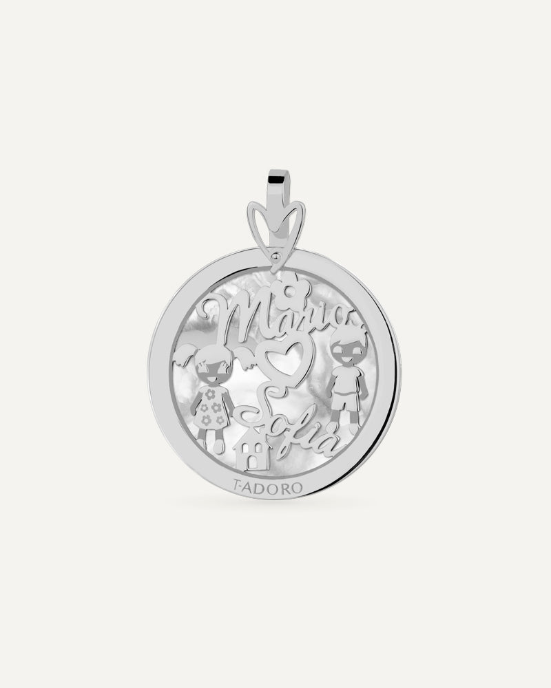 COLGANTE PERSONALIZADO DE 25MM EN ORO Y NÁCAR