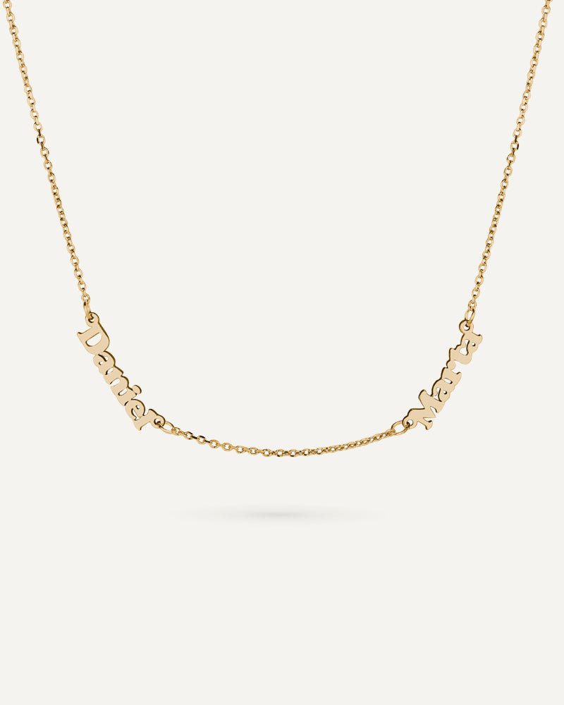 COLLAR PERSONALIZADO CON 2 NOMBRES EN PLATA DE LEY