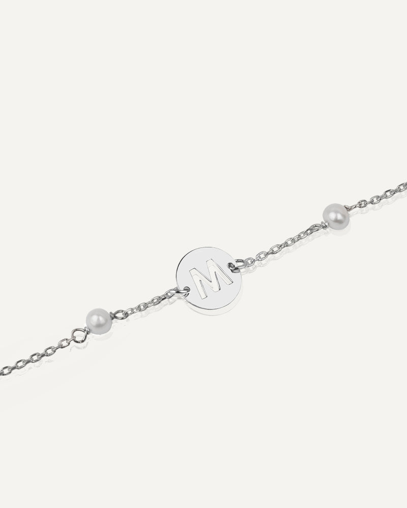 PULSERA JUNIOR CON INICIAL EN PLATA DE LEY