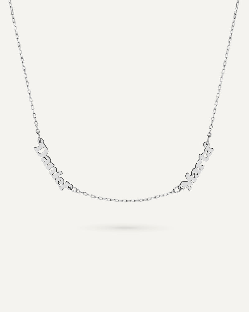 Collar con dos nombres personalizado en oro de 18kt