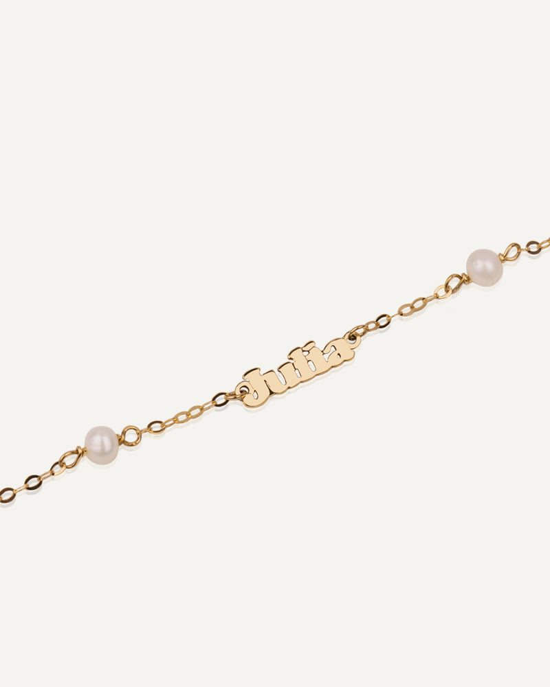 Pulsera JUNIOR con nombre personalizado en oro de 18kt