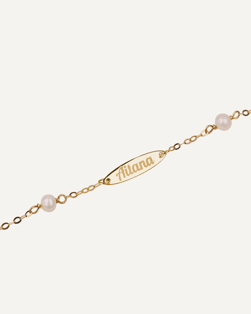 Pulsera JUNIOR con nombre personalizado en oro de 18kt