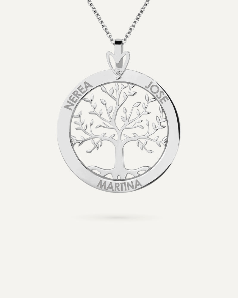 COLLAR PERSONALIZADO ÁRBOL DE LA VIDA 30MM EN PLATA