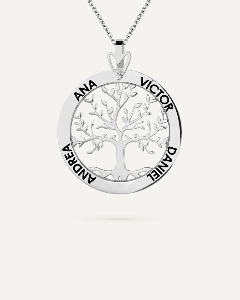 COLLAR PERSONALIZADO ÁRBOL DE LA VIDA 30MM EN PLATA ESMALTADA